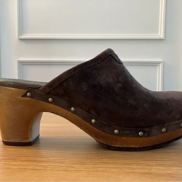 UGG Chocolate Suede Women's Clogs - Picture 9 of 11